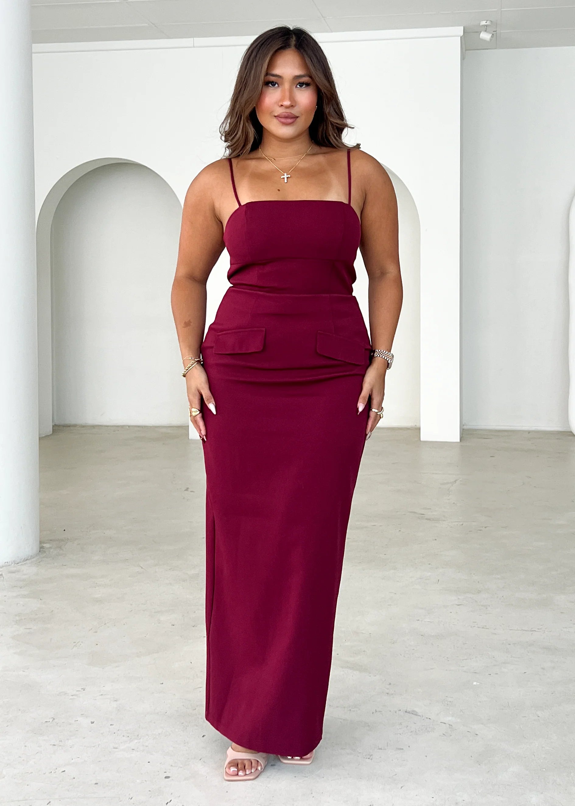 Hansel Maxi Dress - Wine