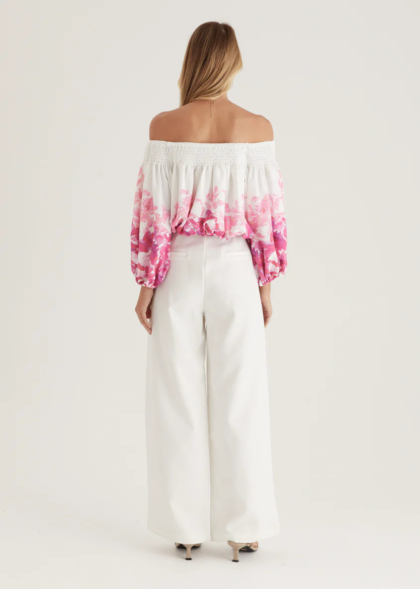 Averie Off Shoulder Top - Pink Floral