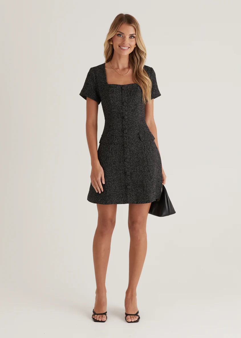 Silvia Dress - Black Marl