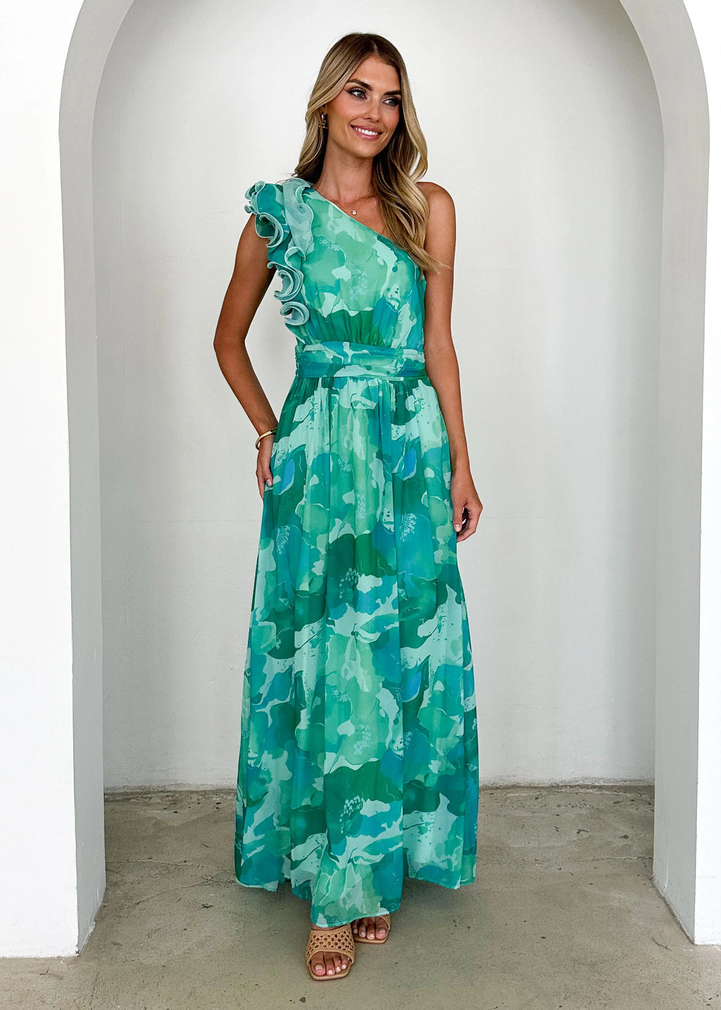 Layana Maxi Dress - Green Rush