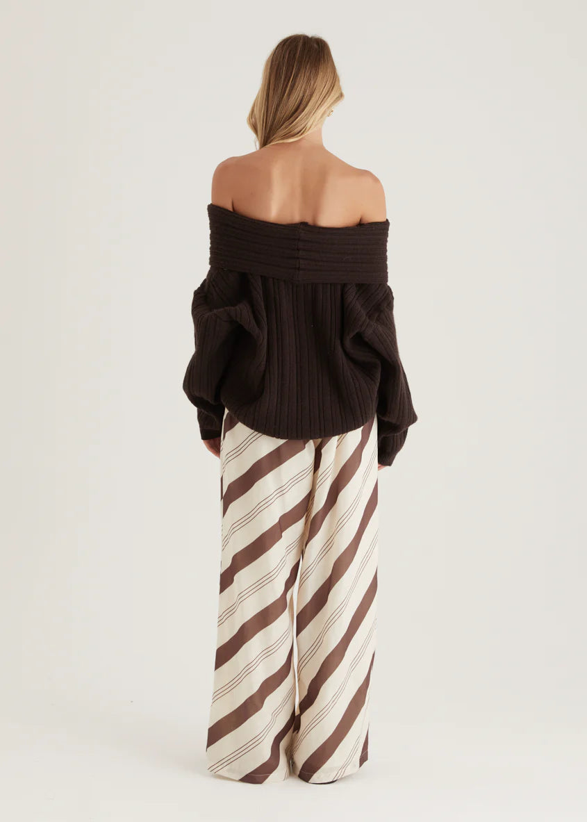Jessa Pants - Choc Stripe
