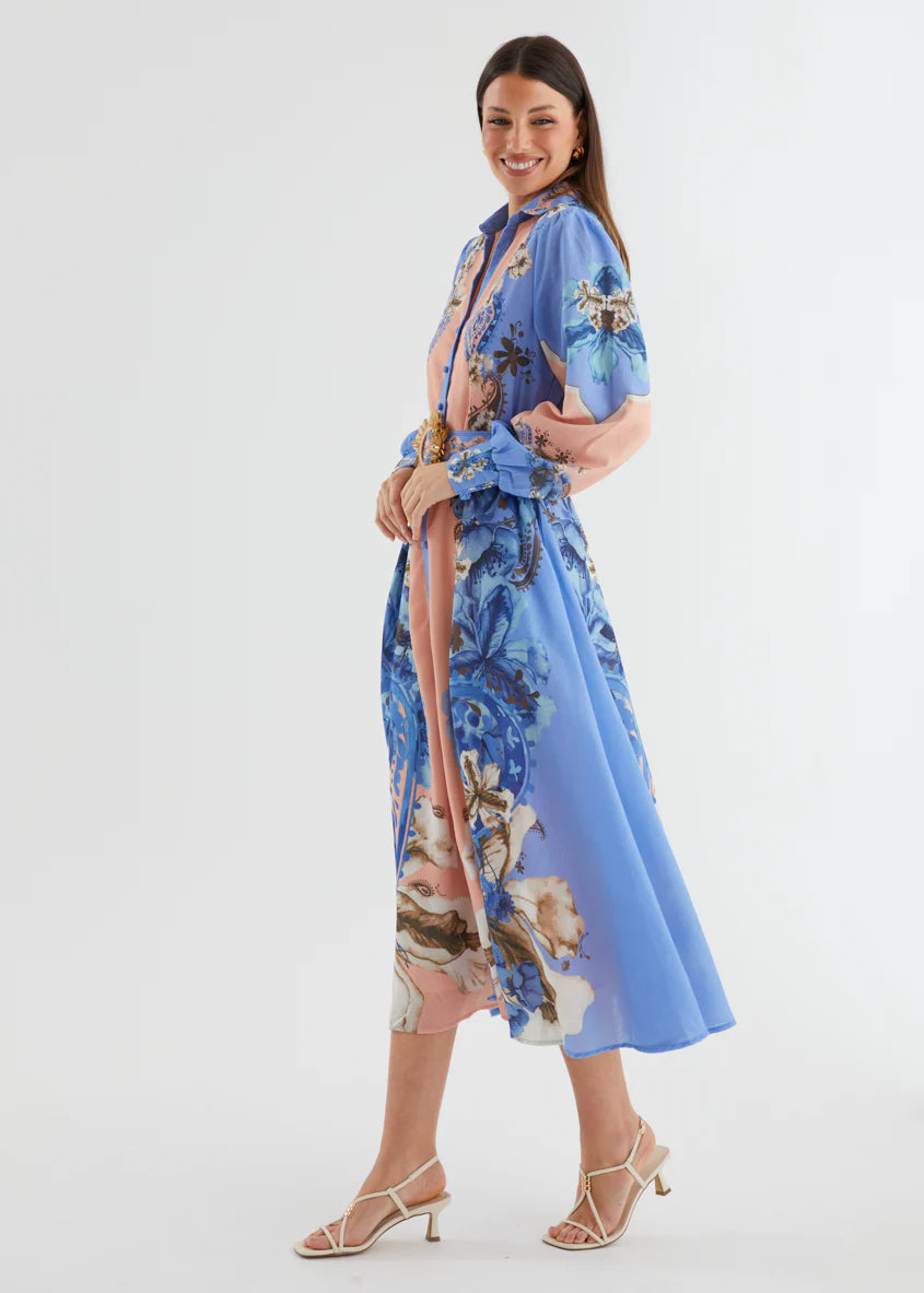 Huntington Midi Dress - Blue Willow