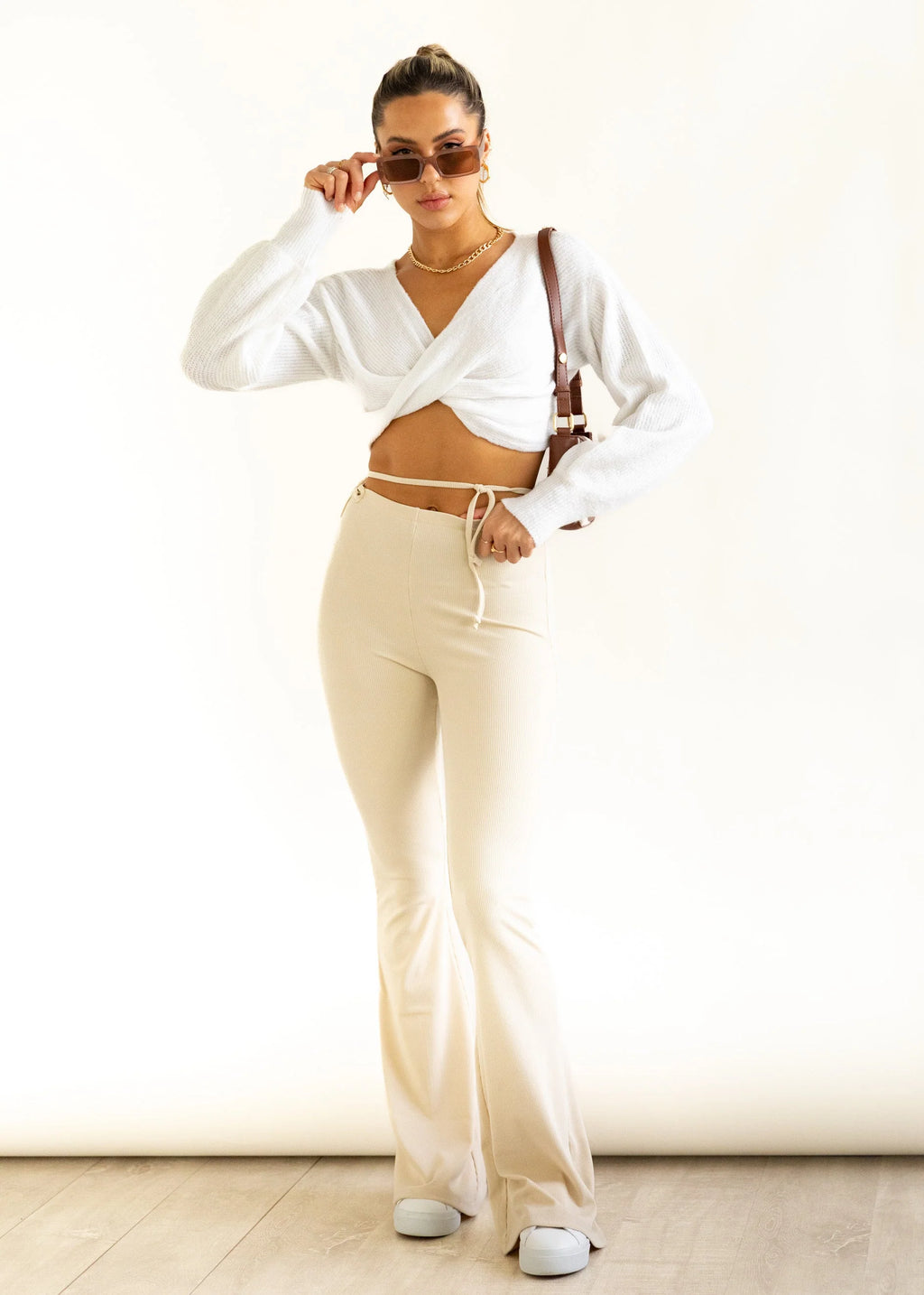 Kesor Cropped Sweater - White