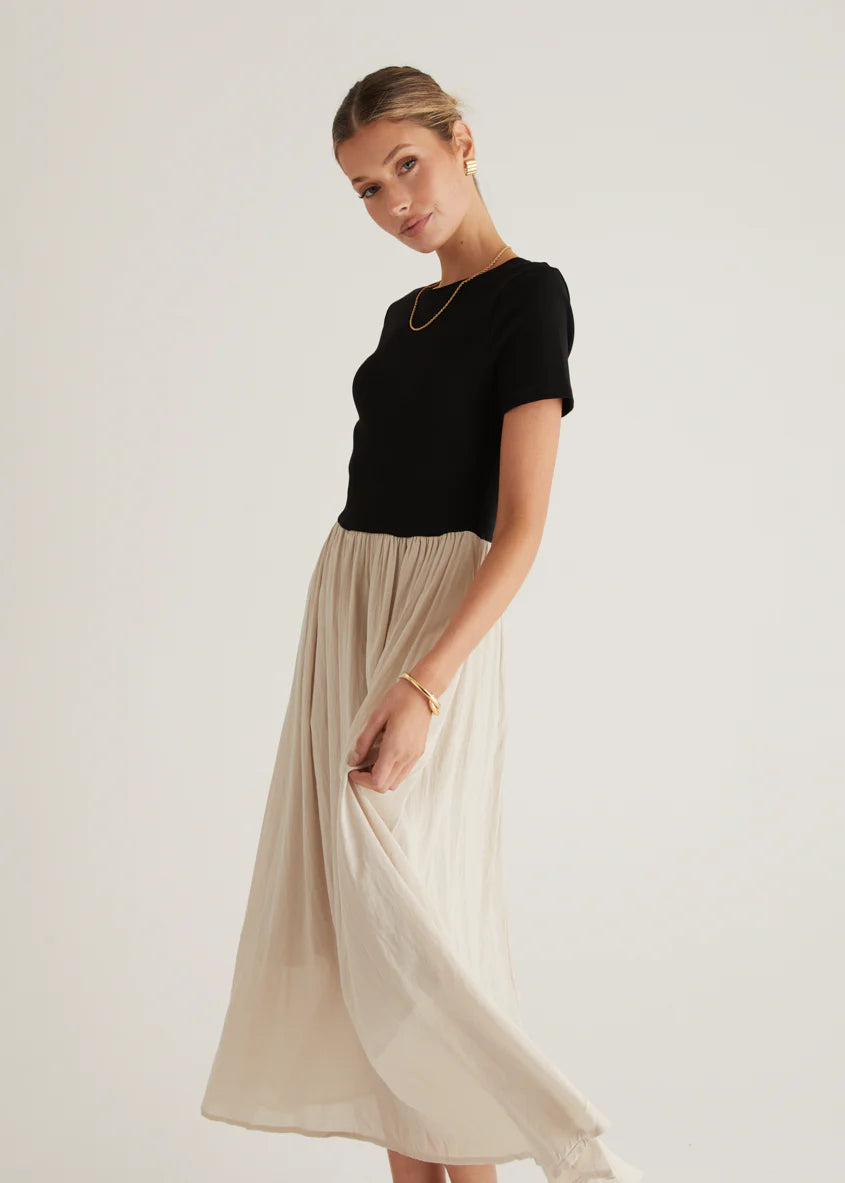 Riptide Maxi Dress - Beige Splice