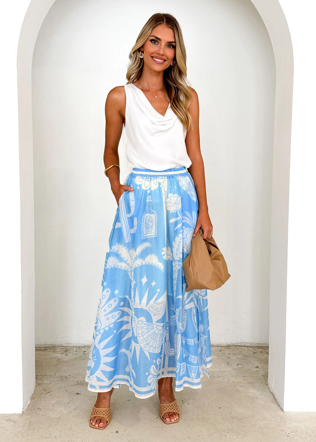Keana Maxi Skirt - Blue Cabos