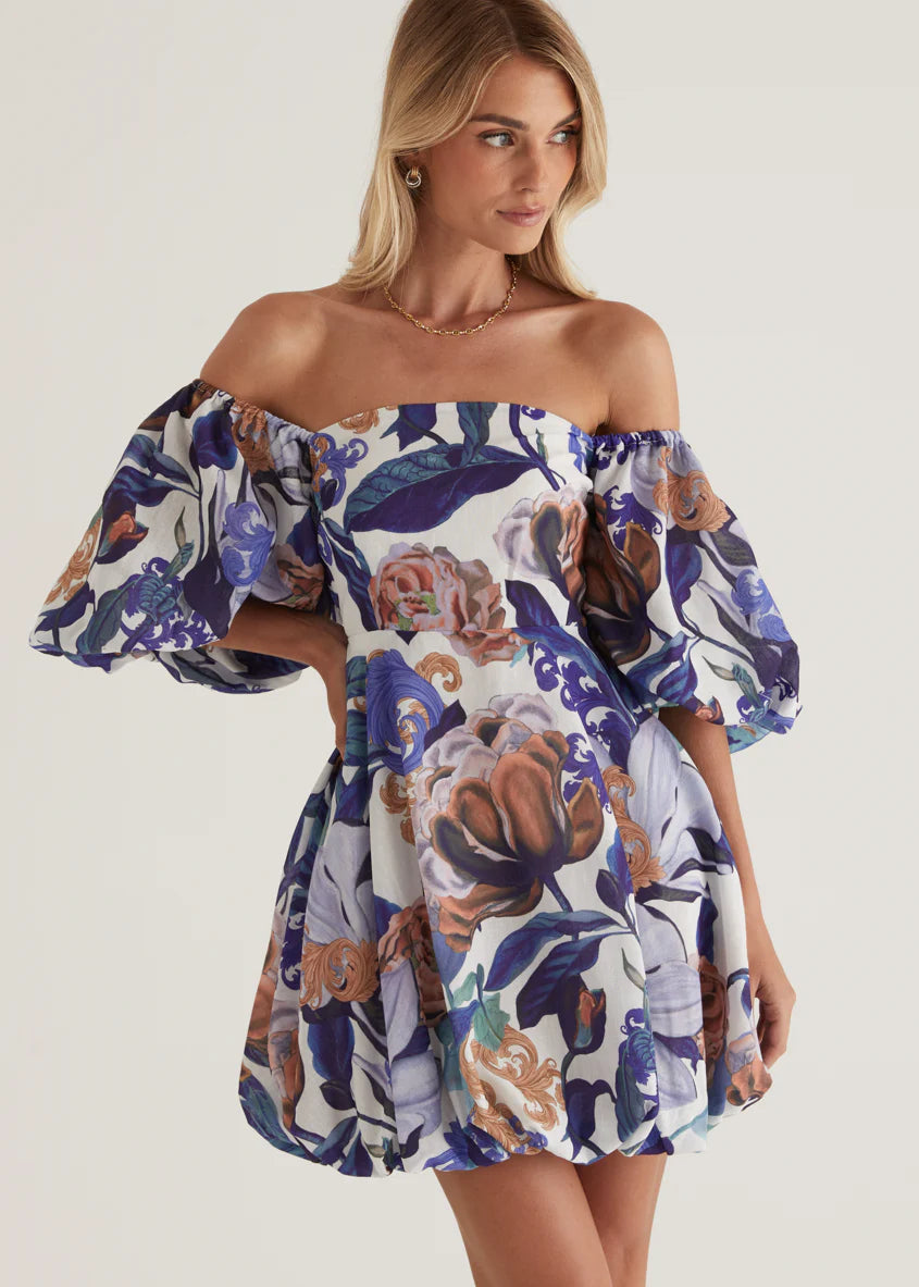 Palais Off Shoulder Dress - Donatella Azure