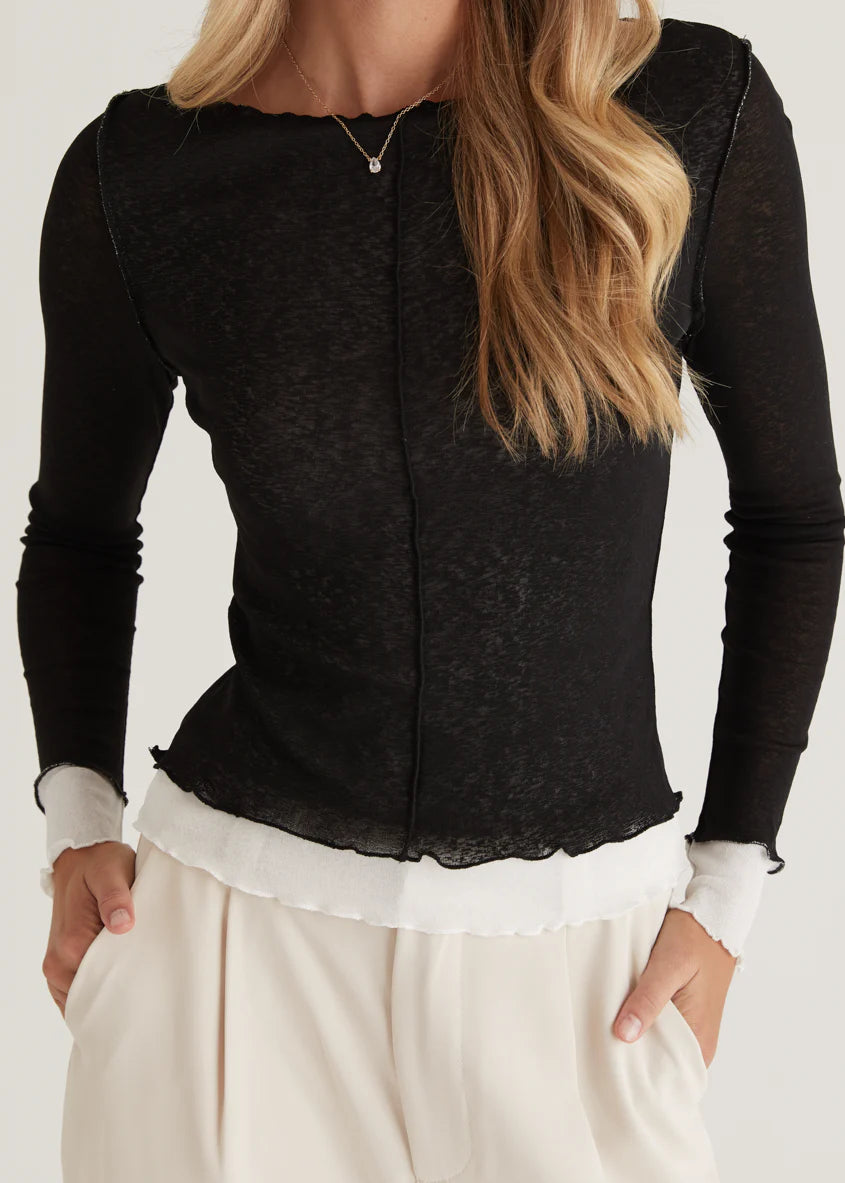 Lia Knit Top - Black