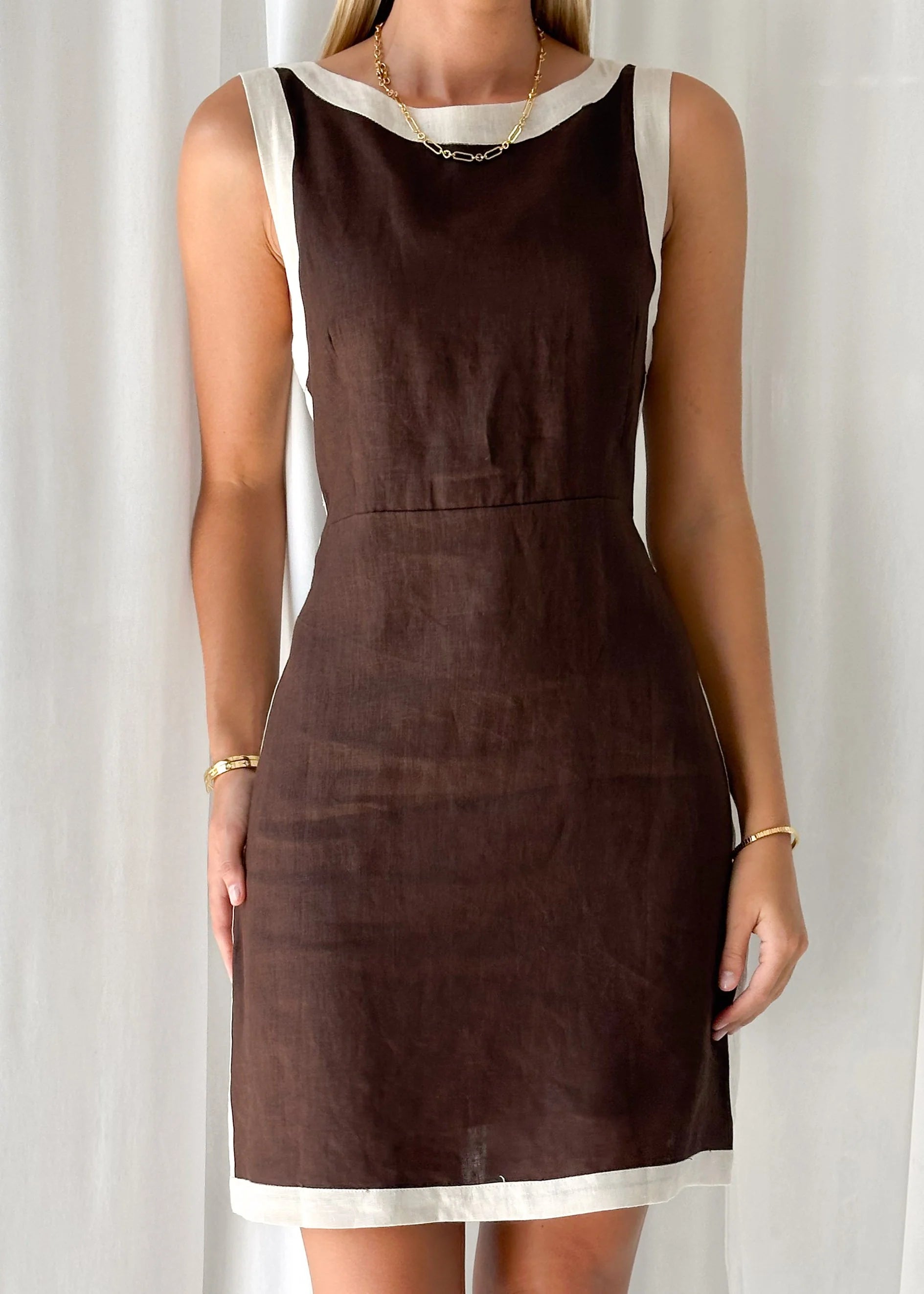 Vanda Linen Dress - Chocolate