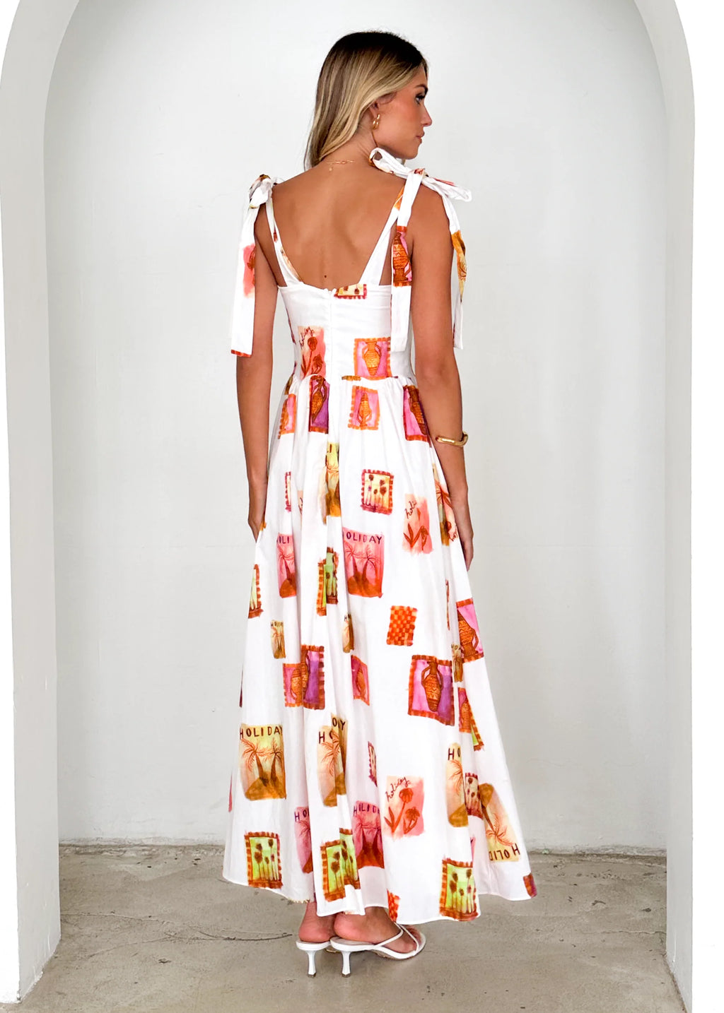 Pipeline Maxi Dress - White Abstract