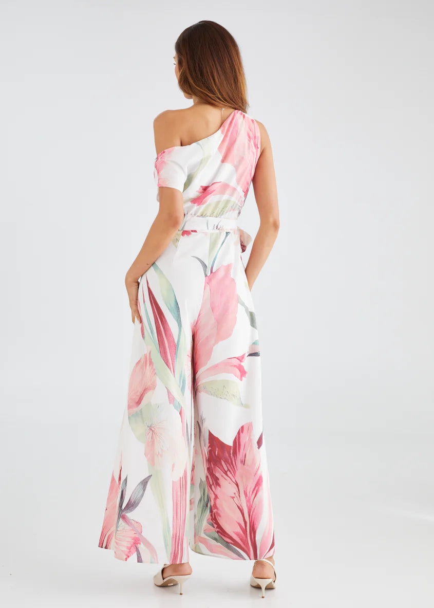Ara Drop Shoulder Pantsuit - Pink Oasis