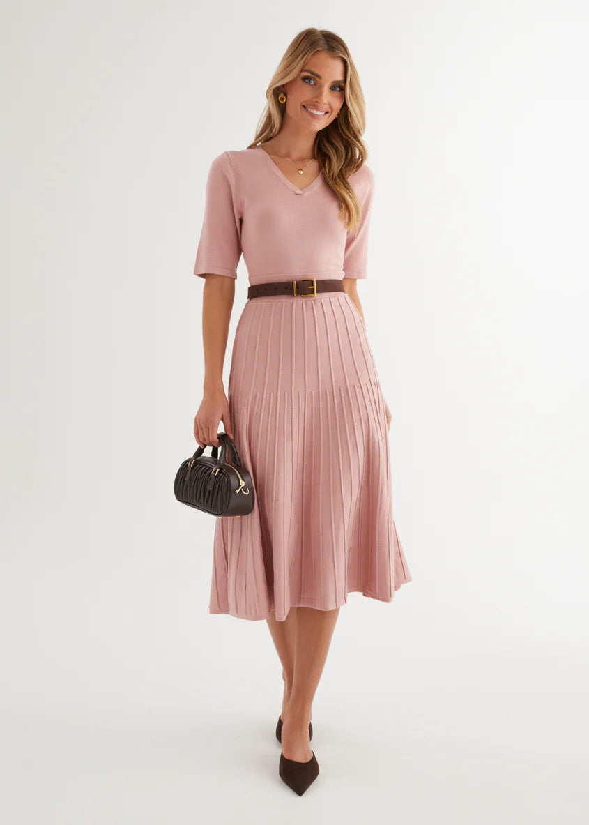 Acler Knit Midi Dress - Pink