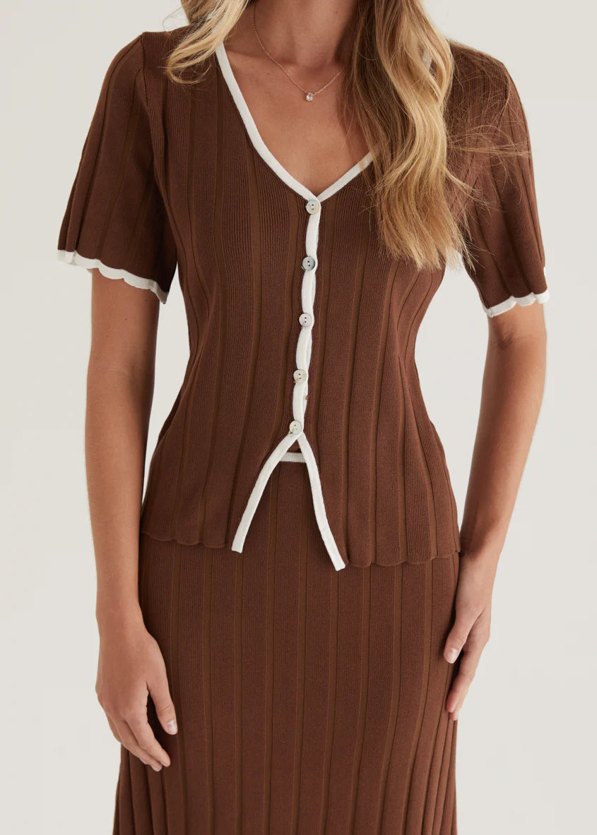Yulia Knit Top - Chocolate