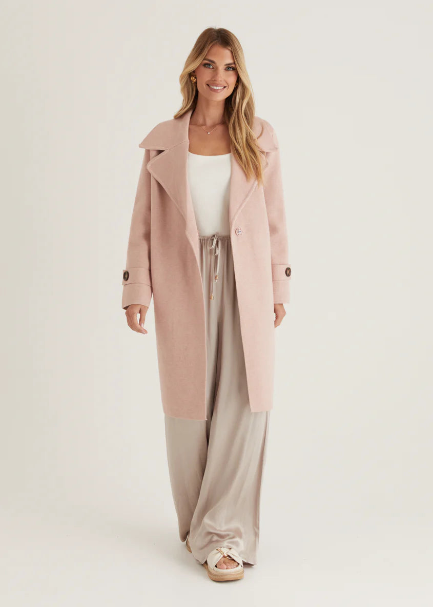 Chayso Knit Coat - Blush