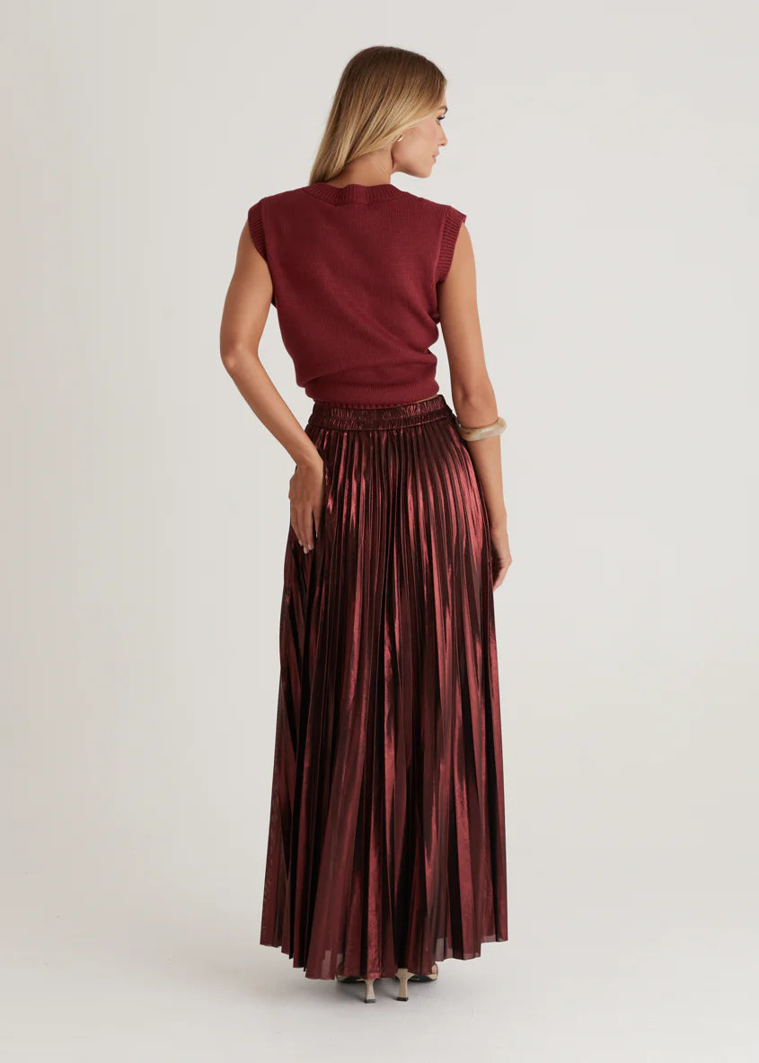 Twilight Midi Skirt - Burgundy