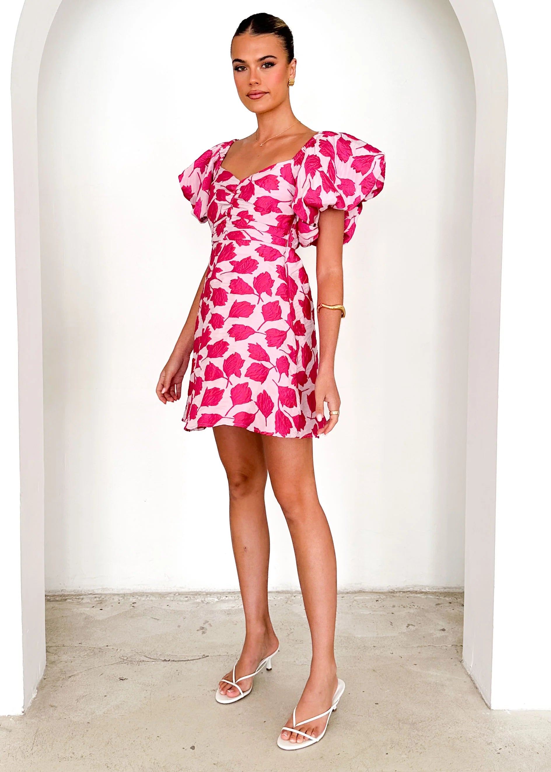 Jakiah Off Shoulder Dress - Magenta Rose