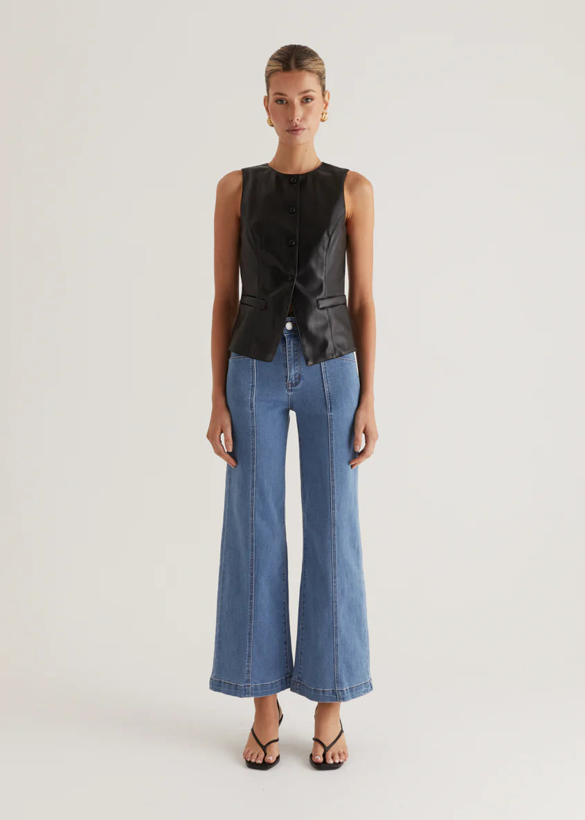 Kensington PU Vest - Black