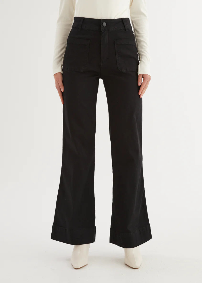 Zekroe Wide Leg Jeans - Black