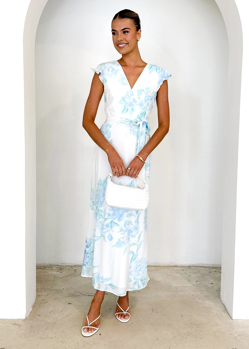 Graceless Midi Dress - Blue Floral