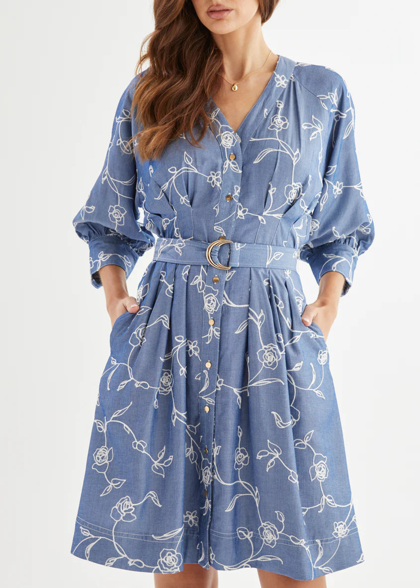 Wonderlust Dress - Indigo Chambray