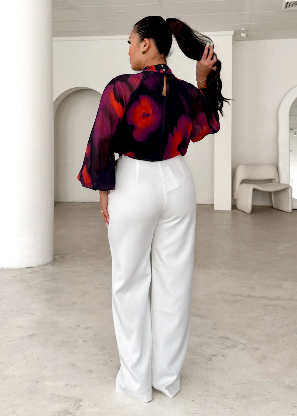 Magnolia Blouse - Black Watercolour