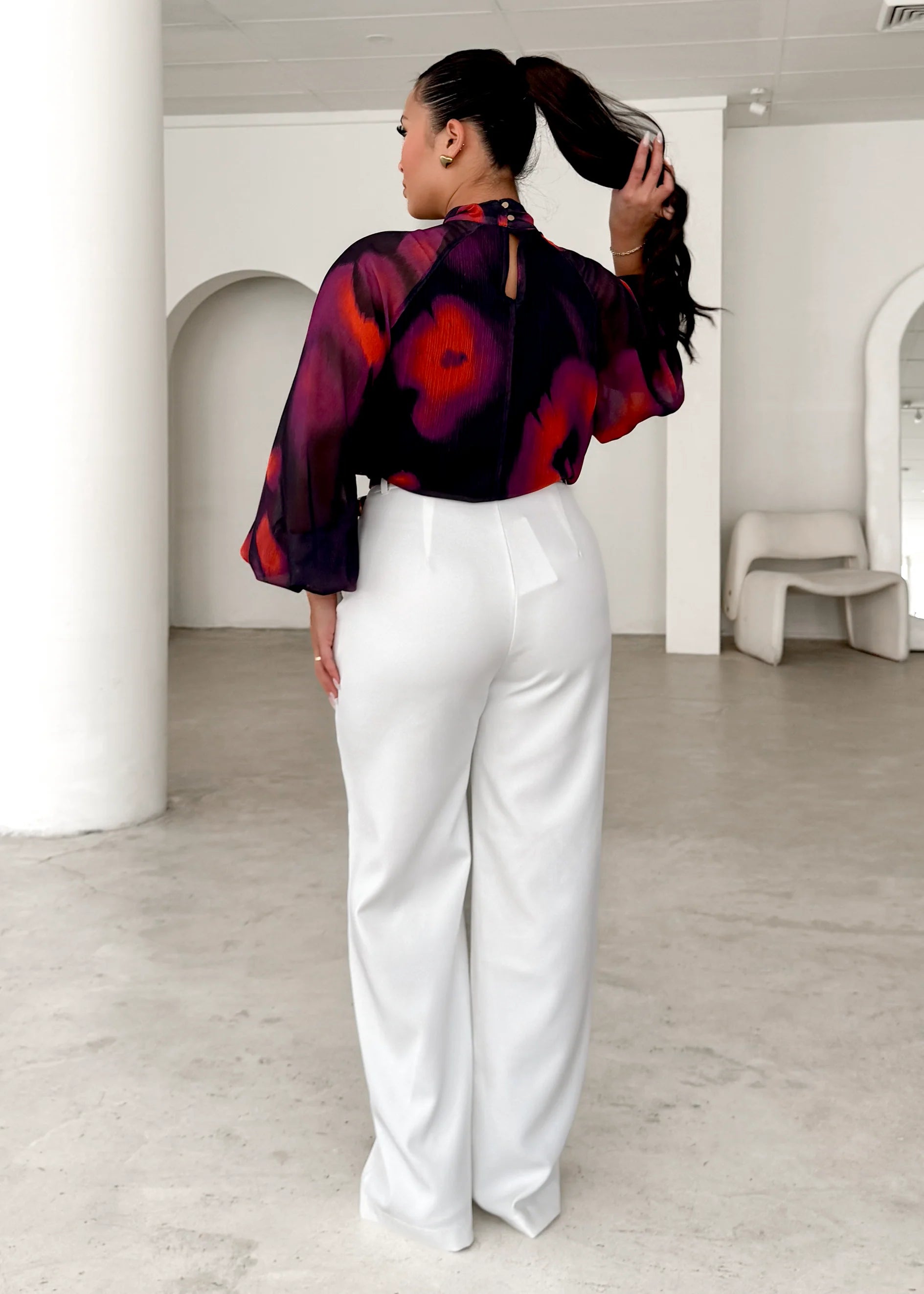 Magnolia Blouse - Black Watercolour