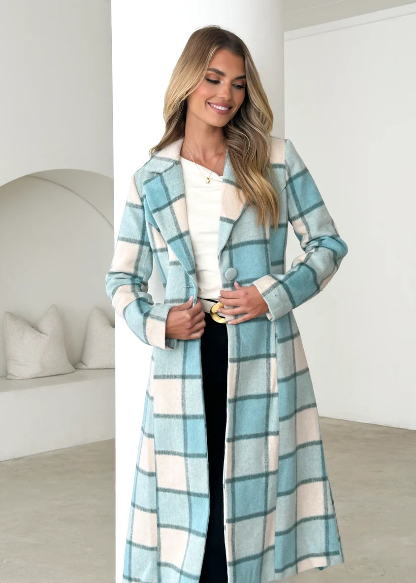 Steffy Coat - Blue Check