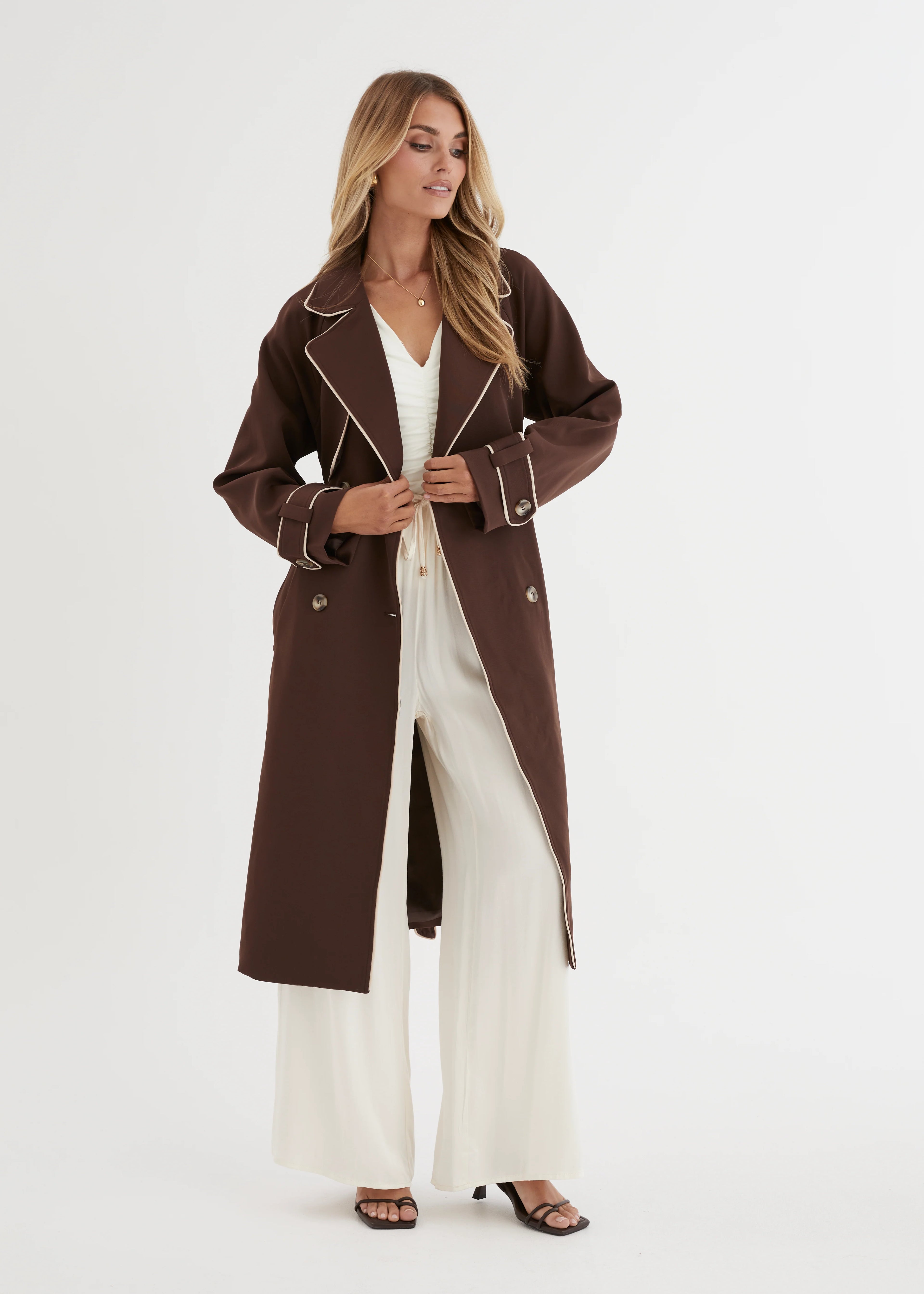 Lyssa Trench Coat - Espresso
