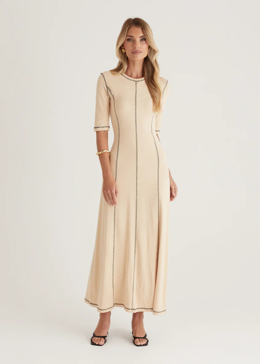 Simba Midi Dress - Beige