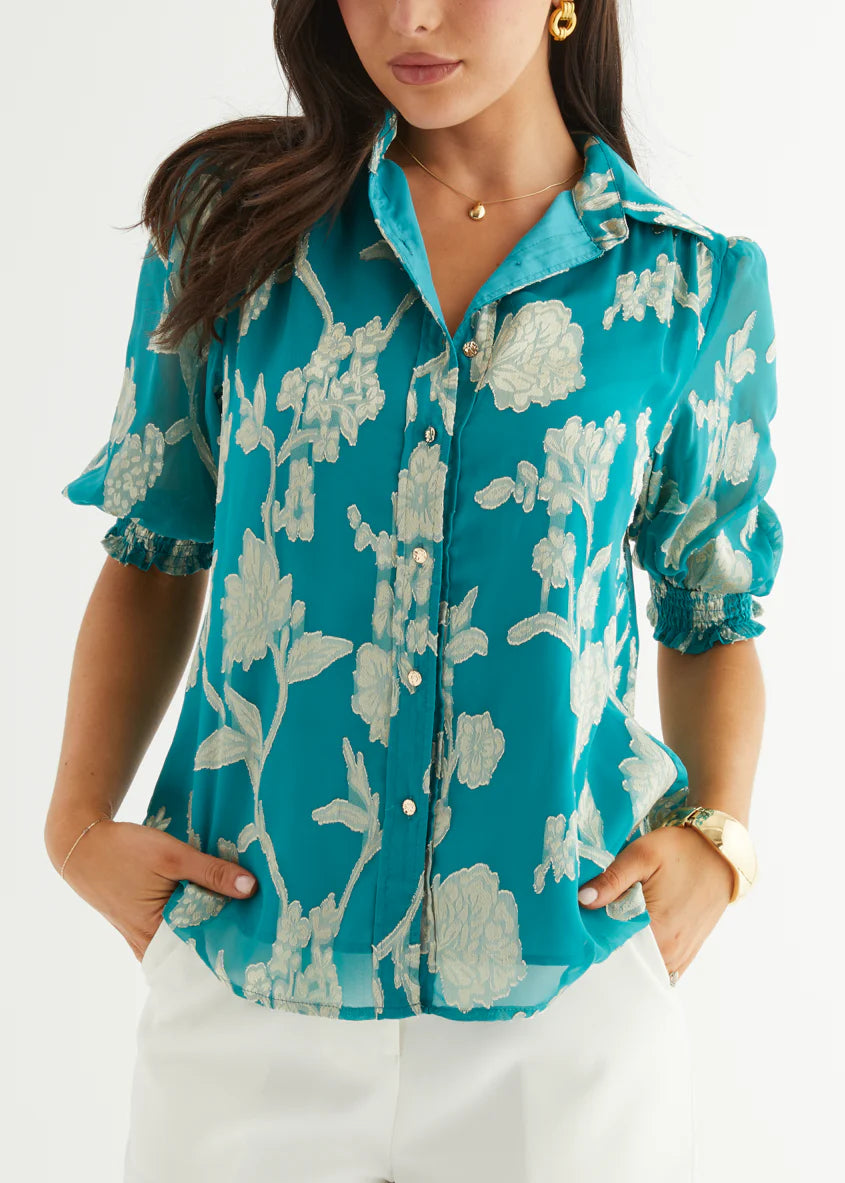 Austin Blouse - Deep Turquoise