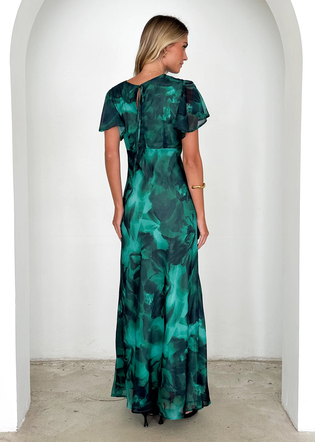 Cabana Maxi Dress - Emerald Watercolour