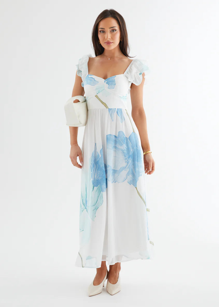 Nahla Maxi Dress - Blue Wildflower