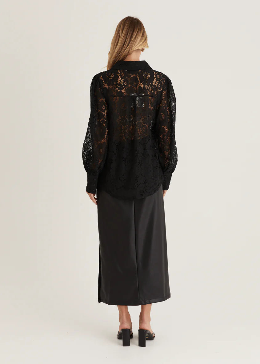 Aira Shirt - Black Lace