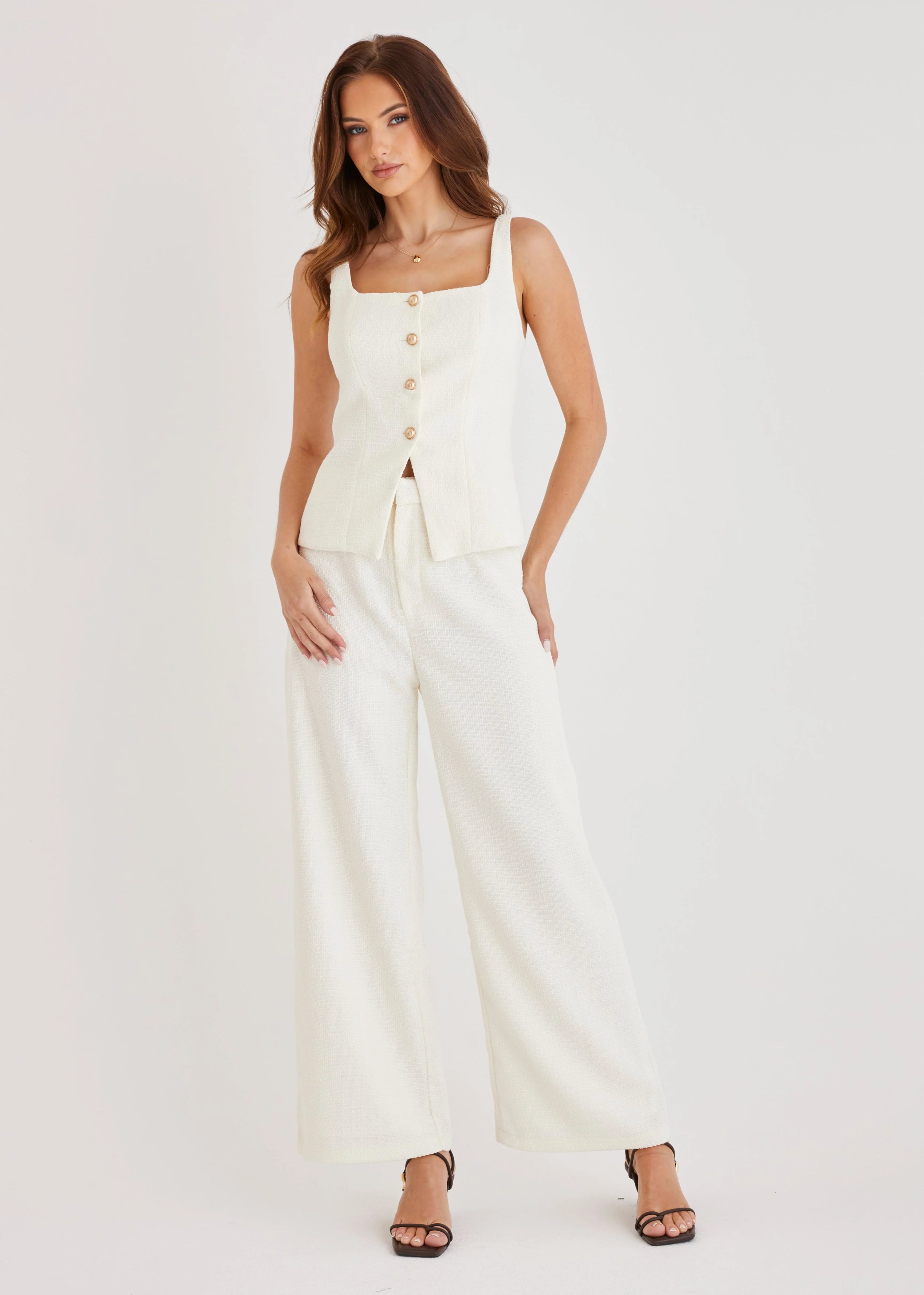 Suzzie Tweed Set - Cream