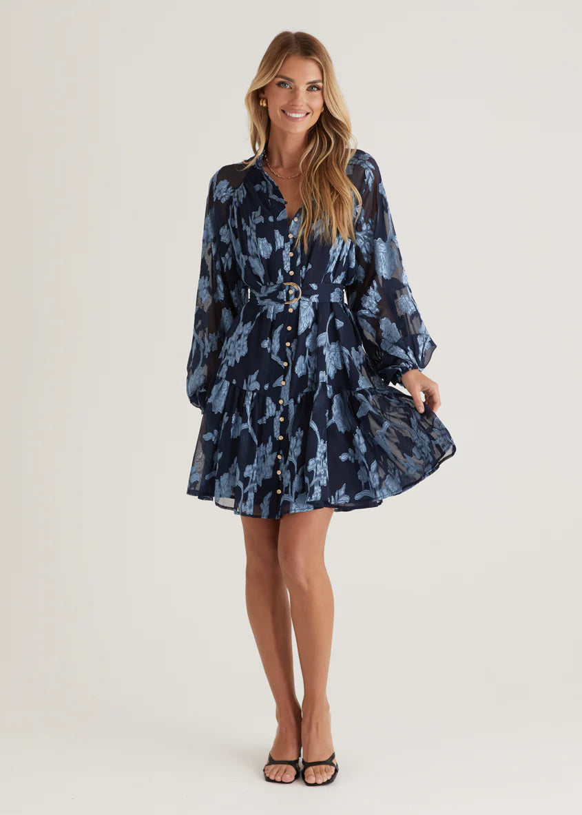 Azalea Dress - Blue Floral