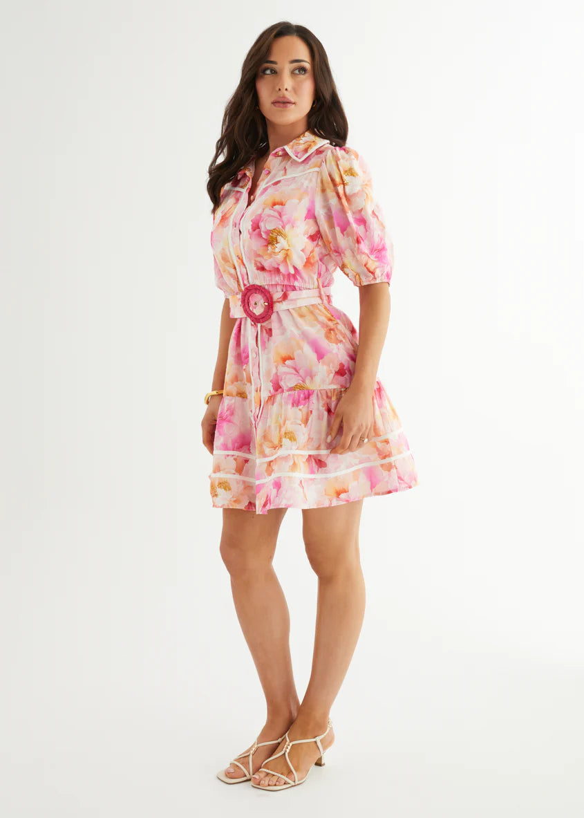 Dakota Dress - Magenta Floral
