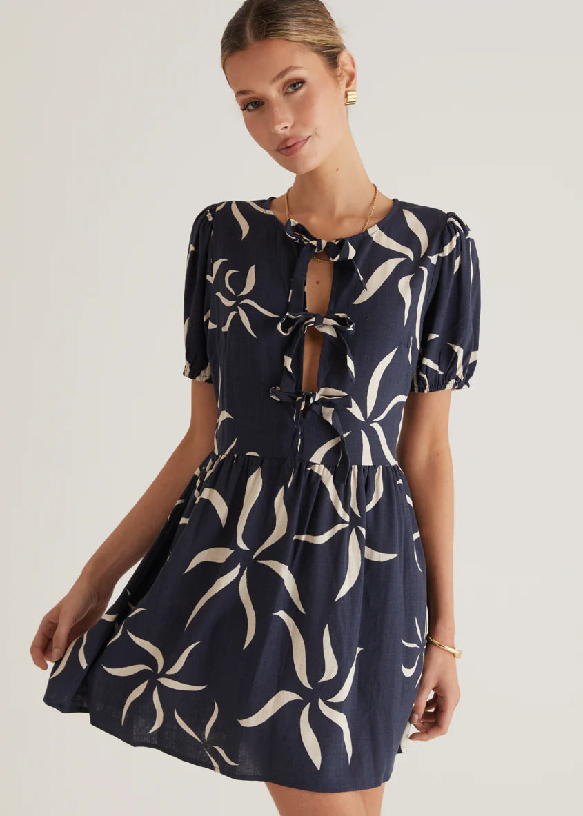 Ariel Dress - Navy Ayana