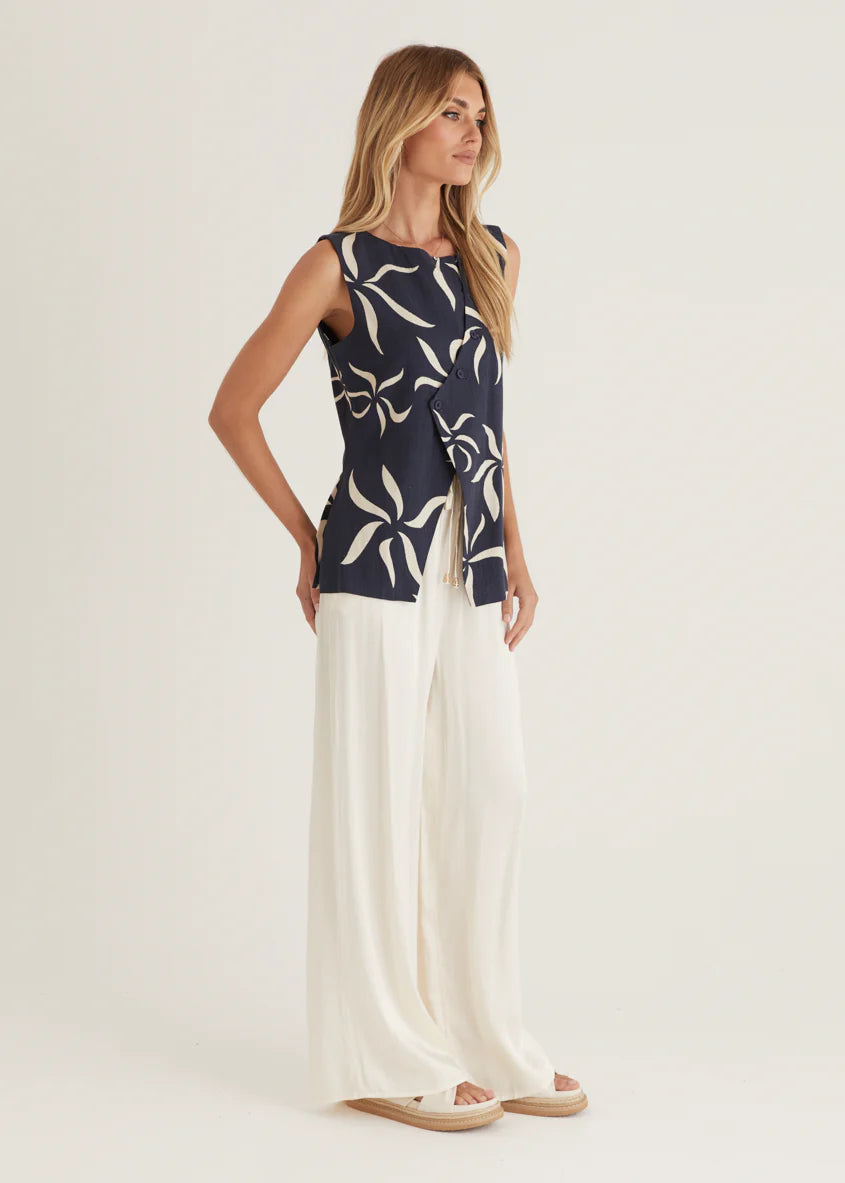 Hunter Vest Top - Navy Ayana