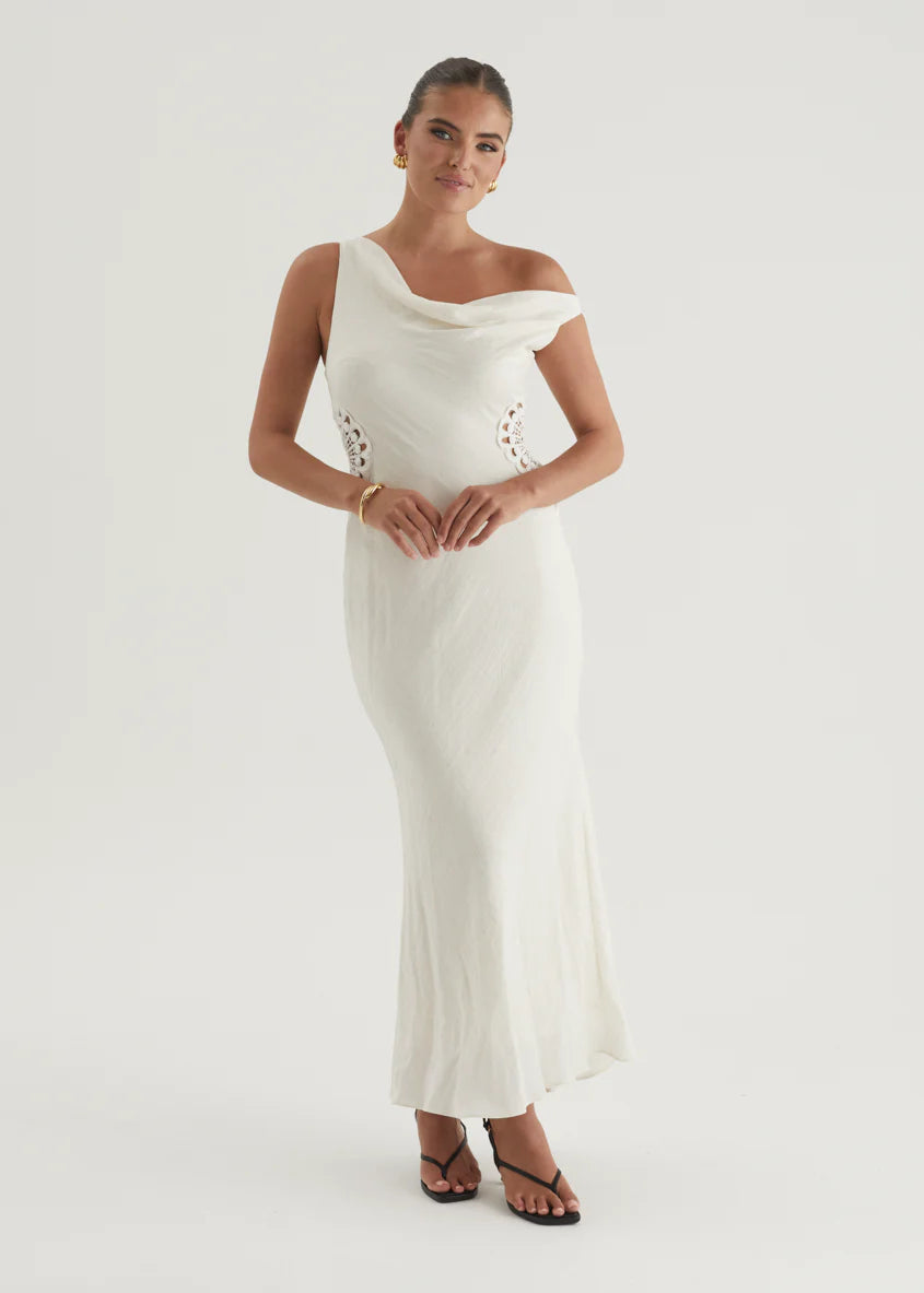 Sarai One Shoulder Maxi Dress - Cream