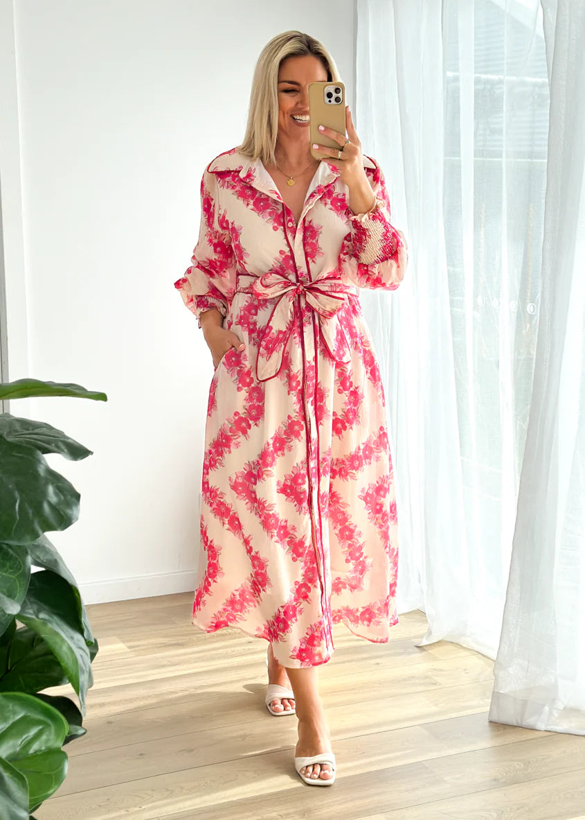Rosemary Maxi Dress - Magenta Floral