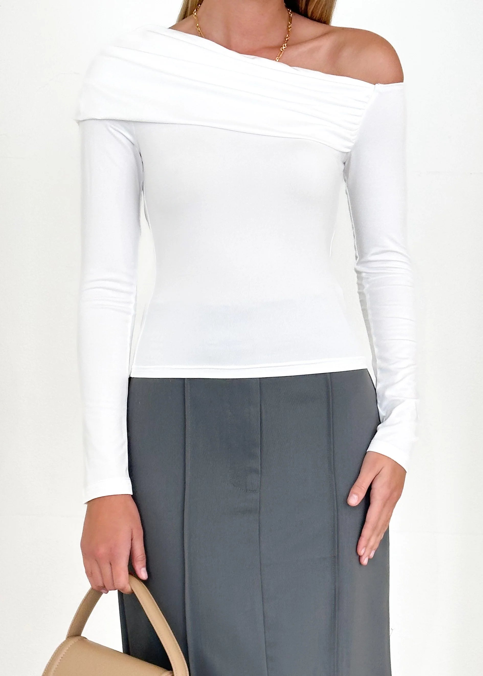Blime One Shoulder Top - Off White