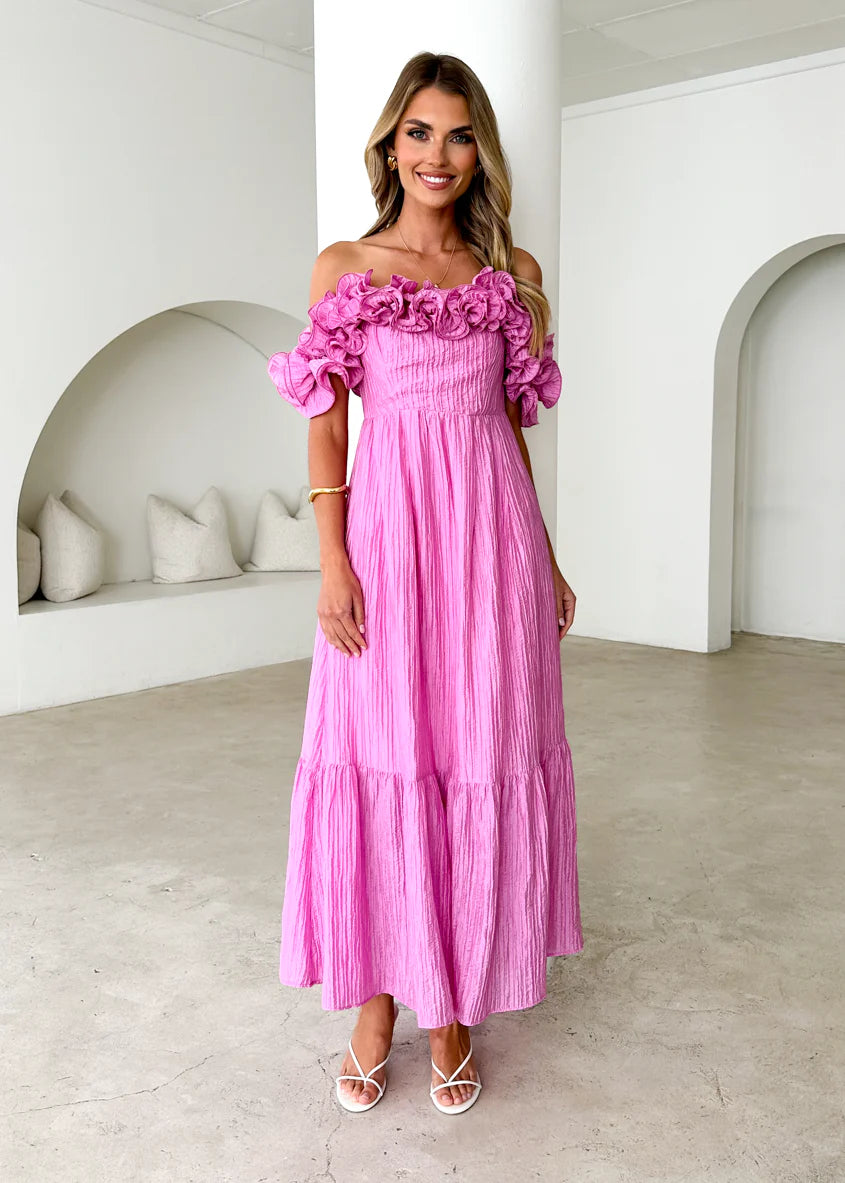 Marlow Off Shoulder Maxi Dress - Pink