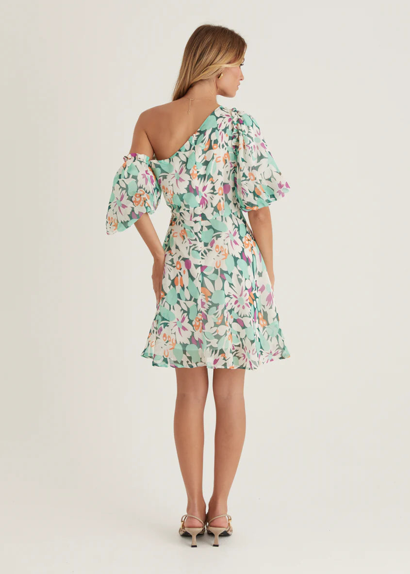 Cavo Off Shoulder Dress - Rio Green