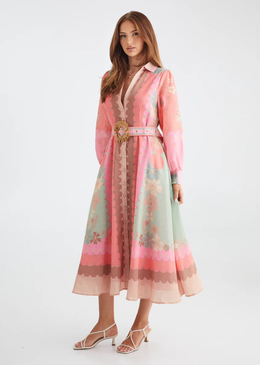 Entity Midi Dress - Melon Floral