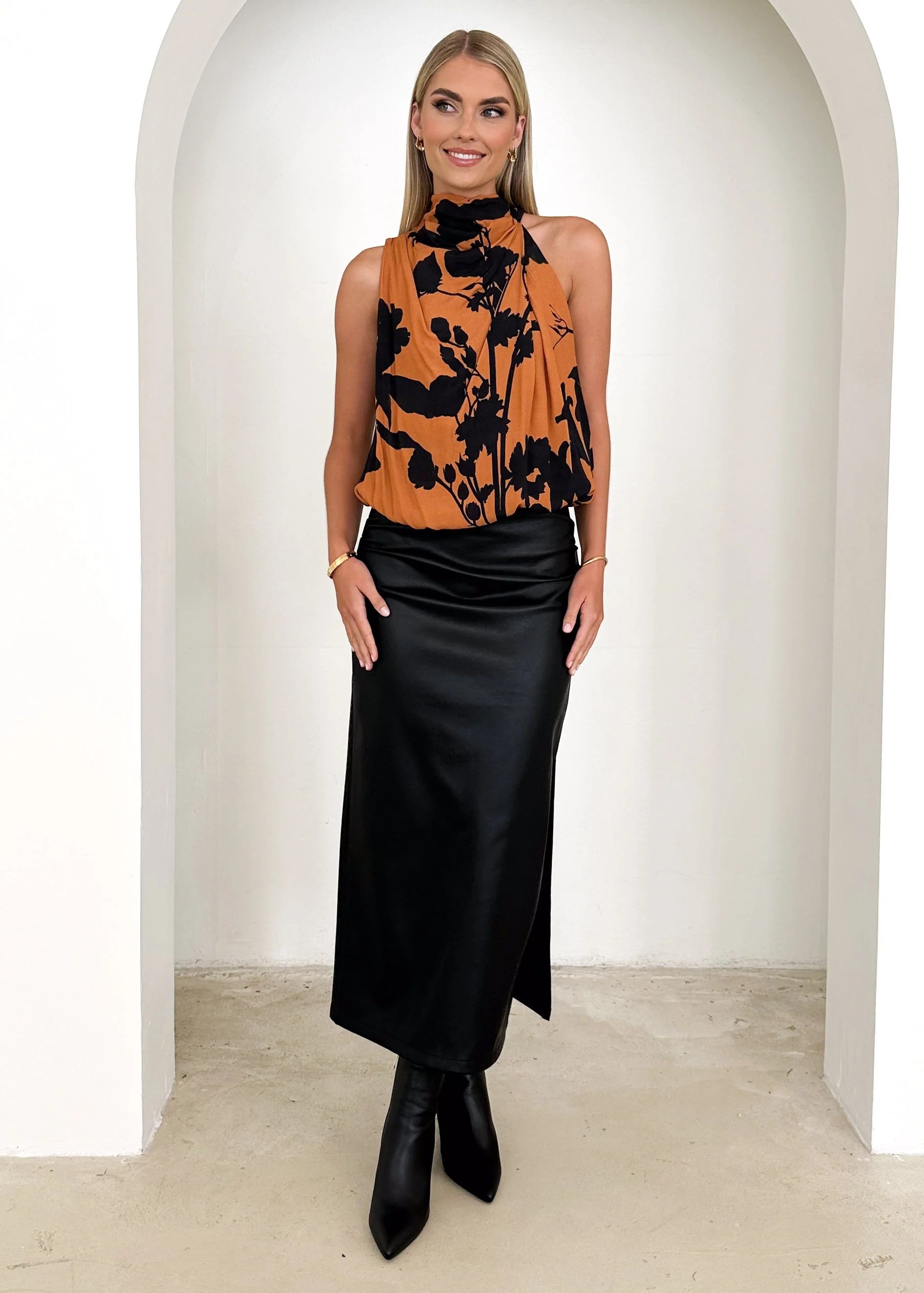 Edreo Top - Orange Floral