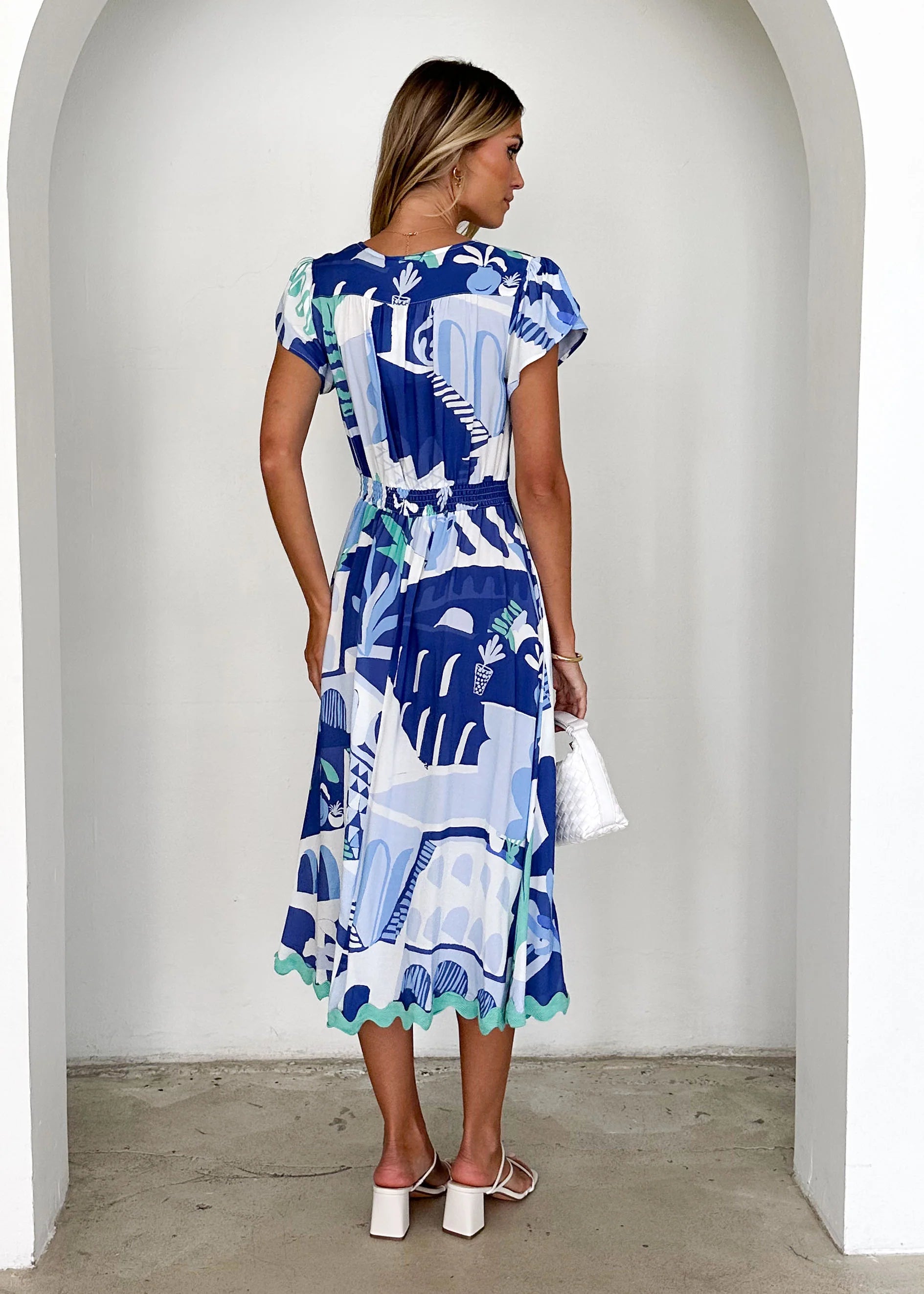 Phoenix Midi Dress - Blue Nyssa