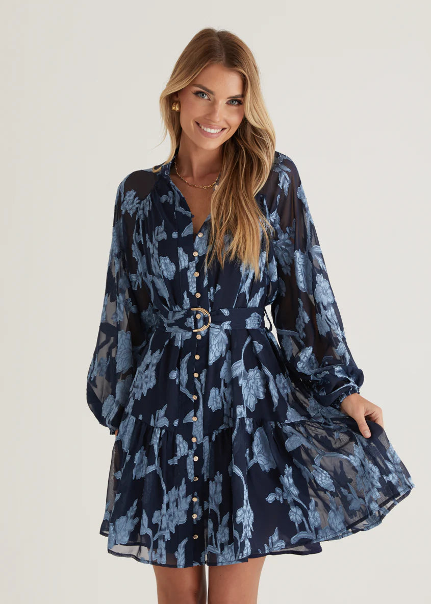Azalea Dress - Blue Floral