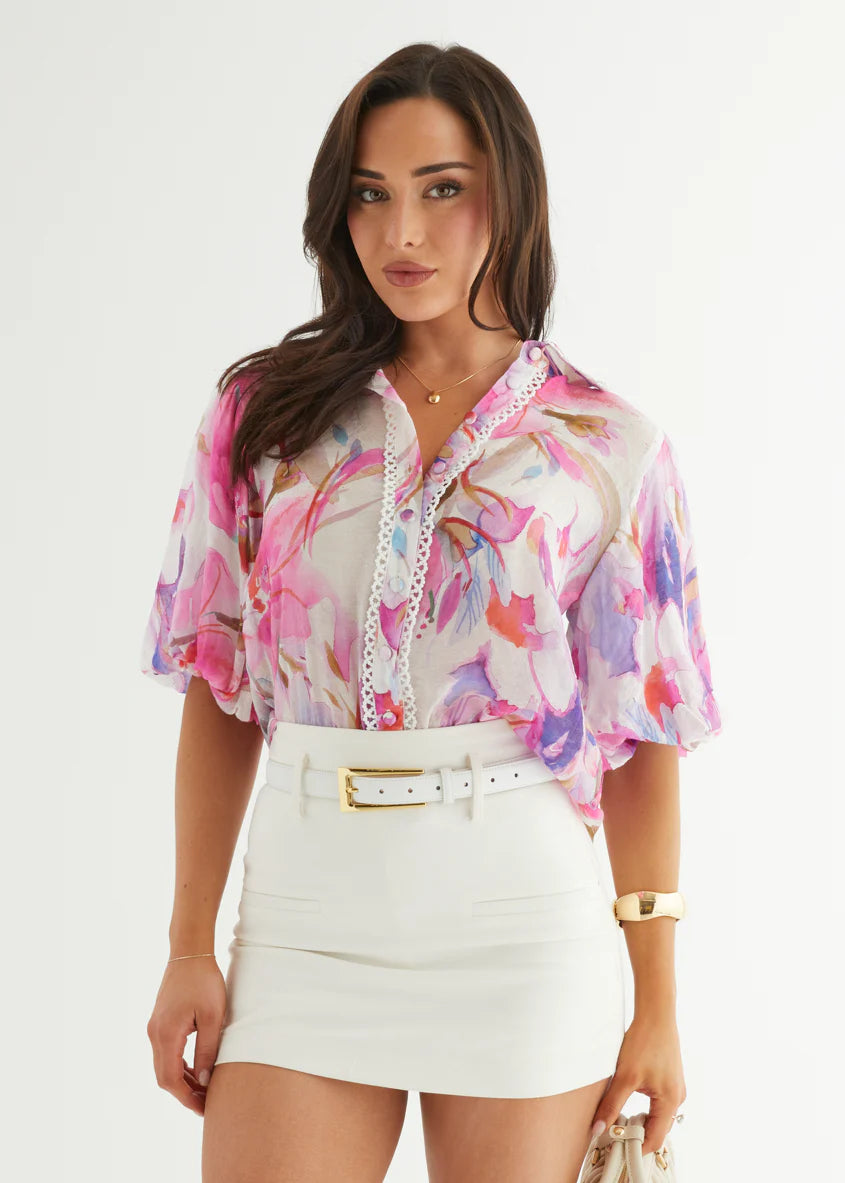 Lilly Blouse - Pink Bouquet