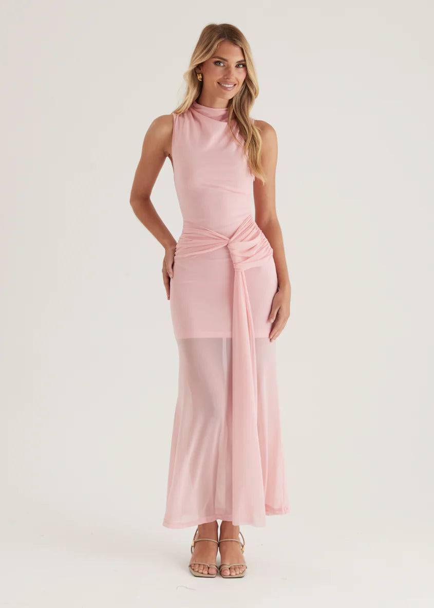 Senorita Mesh Maxi Dress - Pink
