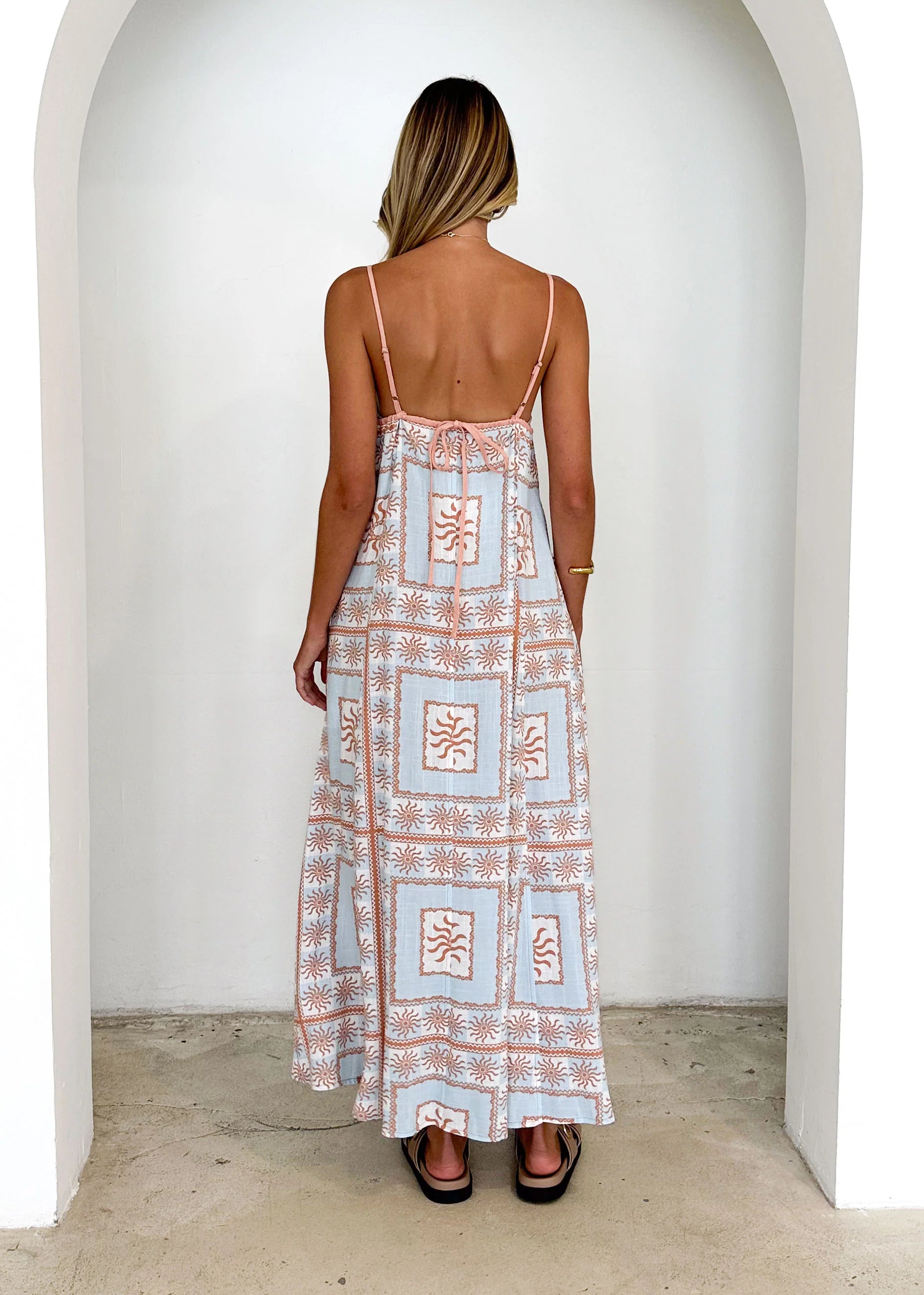 Odette Maxi Dress - Blue Flores