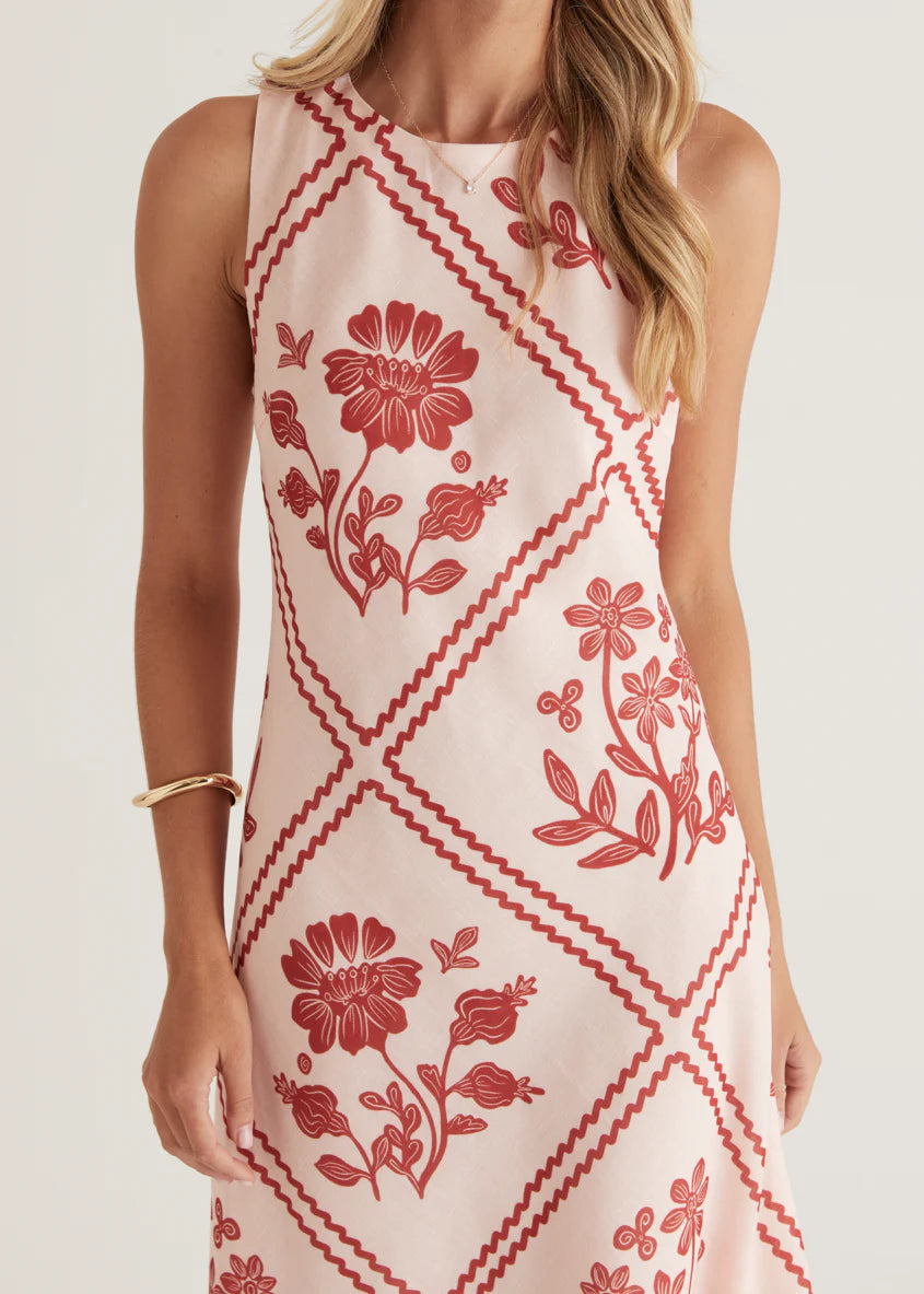 Xavier Maxi Dress - Red Floral
